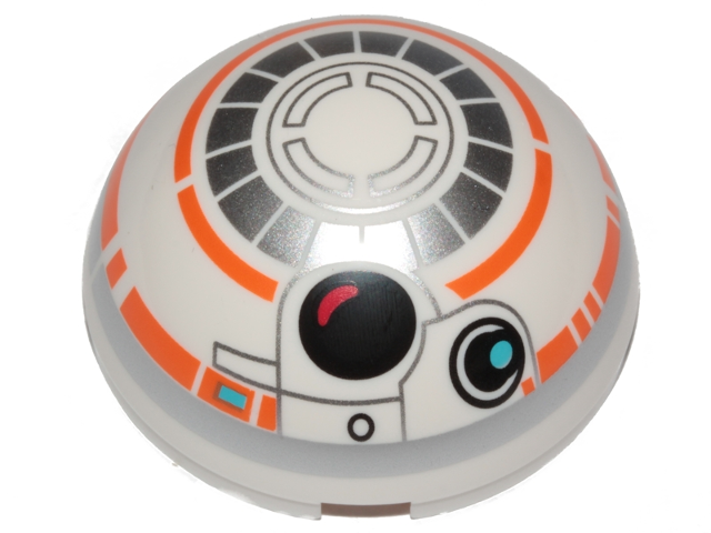 Cylinder Hemisphere 4 x 4 with BB-8 Droid Pattern