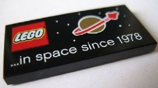 Tile 2 x 4 with Lego Logo, Classic Space Logo and '...in space since 1978' Pattern