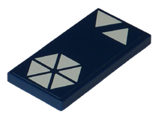 Tile 2 x 4 with 8 White Triangles Pattern (Sticker) - Set 8086