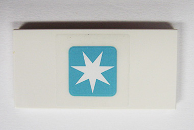 Tile 2 x 4 with Maersk Star Logo Pattern (Sticker) - Set 10219