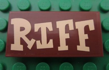 Tile 2 x 4 with 'RIFF' Pattern (Sticker) - Set 7594