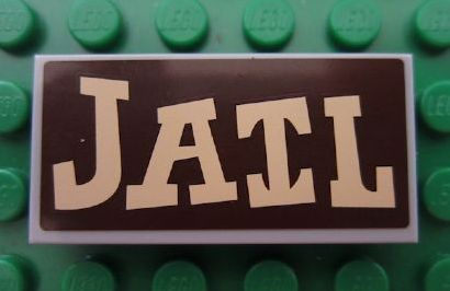 Tile 2 x 4 with 'JAIL' Pattern (Sticker) - Set 7594