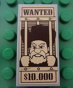 Tile 2 x 4 with 'WANTED' Stinky Pete Pattern (Sticker) - Set 7594