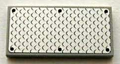 Tile 2 x 4 with Silver Tread Plate and 6 Rivets Pattern (Sticker) - Set 3677