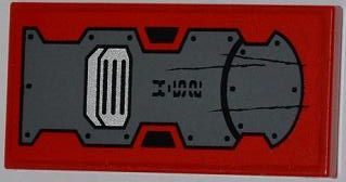 Tile 2 x 4 with Bolted Panels, Grille, 'X-52' and Scratches Pattern (Sticker) - Set 8080