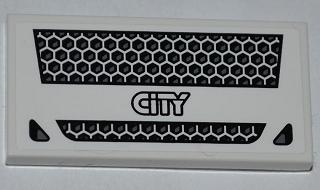 Tile 2 x 4 with Car Grille and 'CITY' Pattern (Sticker) - Set 4206