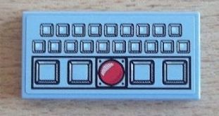Tile 2 x 4 with Console Buttons and Red Light Pattern (Sticker) - Set 8424
