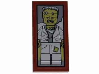 Tile 2 x 4 with Monster Portrait Pattern (Sticker) - Set 10228