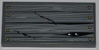 Tile 2 x 4 with Wood Grain, 8 Nails and 2 Eyes Pattern (Sticker) - Set 9446