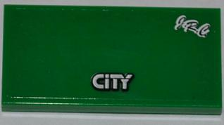 Tile 2 x 4 with 'CITY' and 'J.R.C' Pattern (Sticker) - Set 4203