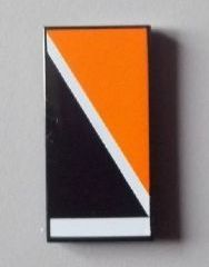 Tile 2 x 4 with Orange Triangle at Upper Right of Diagonal White Line Pattern