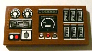 Tile 2 x 4 with Train Controls Pattern (Sticker) - Set 10233