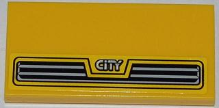 Tile 2 x 4 with Grille and 'CITY' Half Height Pattern (Sticker) - Set 60018