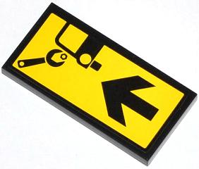 Tile 2 x 4 with Wrench, Car and Black Arrow Pattern (Sticker) - Set 4207