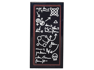 Tile 2 x 4 with Blackboard Pattern (Sticker) - Set 4867