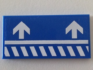 Tile 2 x 4 with White Danger Stripes and Short Arrows Pattern Model Left (Sticker) - Set 70816