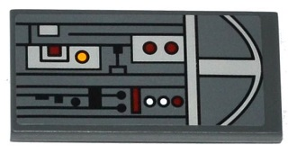 Tile 2 x 4 with SW V-Wing Starfighter Circuitry Pattern (Sticker) - Set 75039