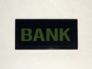 Tile 2 x 4 with Yellow 'BANK' Pattern (Sticker) - Set 6864