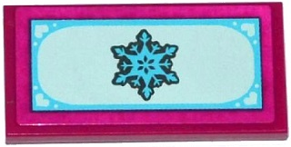 Tile 2 x 4 with Snowflake on Light Aqua Background Pattern (Sticker) - Set 41062