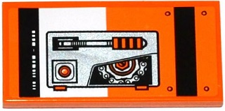 Tile 2 x 4 with Lever, Orange Light, Sprocket and Chain Pattern (Sticker) - Set 70224