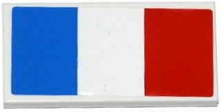 Tile 2 x 4 with French Flag Pattern (Sticker) - Set 75912