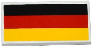 Tile 2 x 4 with German Flag Pattern (Sticker) - Set 75912