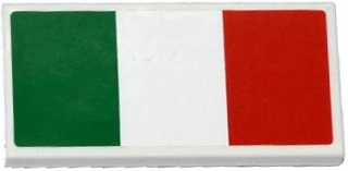 Tile 2 x 4 with Italian Flag Pattern (Sticker) - Set 75912