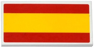 Tile 2 x 4 with Spanish Flag Pattern (Sticker) - Set 75912