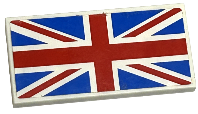 Tile 2 x 4 with United Kingdom Flag (Union Jack) Pattern (Sticker) - Set 75912