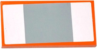 Tile 2 x 4 with Light Bluish Gray Square and 2 White Rectangles Pattern (Sticker) - Set 75912