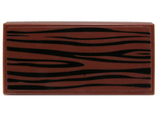 Tile 2 x 4 with Wood Grain Pattern (Sticker) - Set 70014