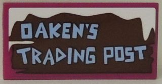 Tile 2 x 4 with 'OAKEN'S TRADING POST' Pattern (Sticker) - Set 41066