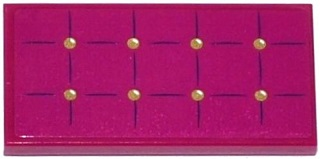Tile 2 x 4 with Magenta Mattress with 8 Gold Buttons Pattern (Sticker) - Set 41107