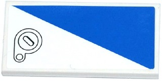 Tile 2 x 4 with Blue Triangle and Filler Cap Pattern Model Left Side (Sticker) - Set 60079