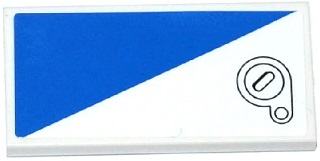 Tile 2 x 4 with Blue Triangle and Filler Cap Pattern Model Right Side (Sticker) - Set 60079