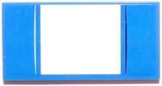 Tile 2 x 4 with Thick White Stripe and Thin Black and White Stripes Pattern on Blue Background (Sticker) - Set 75871