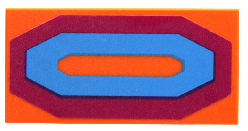 Tile 2 x 4 with Magenta and Medium Azure Octagonal Carpet Pattern (Sticker) - Set 71006