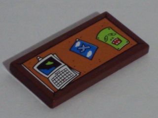 Tile 2 x 4 with Bulletin Board / Pinboard with Calendar Pattern (Sticker) - Set 71006