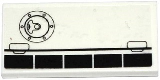 Tile 2 x 4 with Airplane Flaps and Filler Cap Pattern Model Left Side (Sticker) - Set 60078