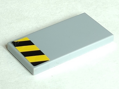 Tile 2 x 4 with Black and Yellow Danger Stripes Pattern (Sticker) - Set 76018