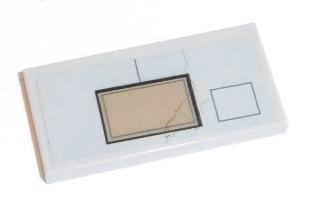 Tile 2 x 4 with Dark Tan and Black Rectangles Pattern (Sticker) - Set 75140