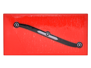 Tile 2 x 4 with Black and Silver Scroll Pattern Model Left Side (Sticker) - Set 75828