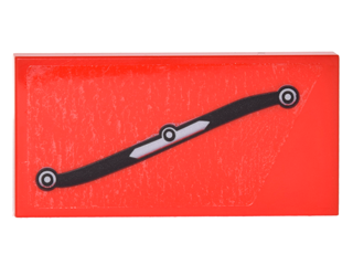 Tile 2 x 4 with Black and Silver Scroll Pattern Model Right Side (Sticker) - Set 75828