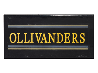 Tile 2 x 4 with 'OLLIVANDERS' Pattern (Sticker) - Set 10217