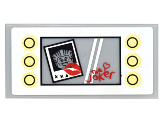 Tile 2 x 4 with Lights and Mirror with Joker Photo with Lips and 'xxx' and Heart and 'The Joker' Pattern (Sticker) - Set 10937