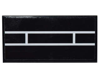 Tile 2 x 4 with 2 White Horizontal Lines Connected with 2 Vertical Lines Pattern (Sticker) - Set 76042