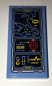 Tile 2 x 4 with Batcomputer Map and GPS Pattern (Sticker) - Set 70909