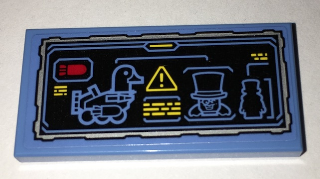 Tile 2 x 4 with Batcomputer Penguin and Duck Tank Status Pattern (Sticker) - Set 70909
