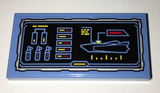 Tile 2 x 4 with Batcomputer Riptide Status Pattern (Sticker) - Set 70909