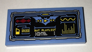 Tile 2 x 4 with Batcomputer Bat Playlist Status Pattern (Sticker) - Set 70909